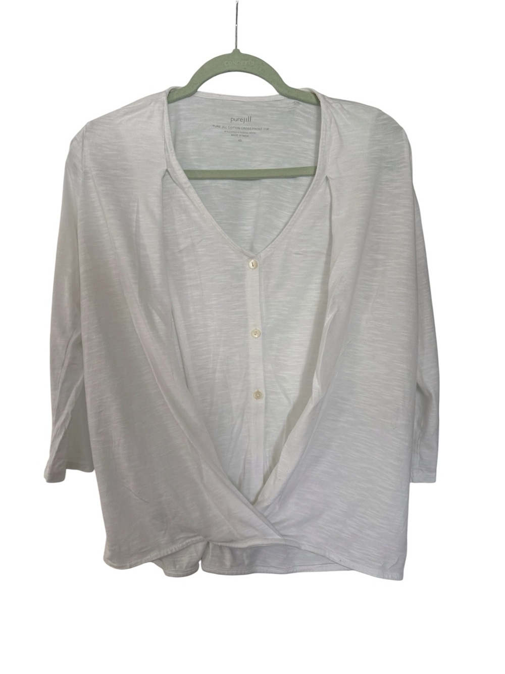 J. Jill White V-Neck Women's Top
